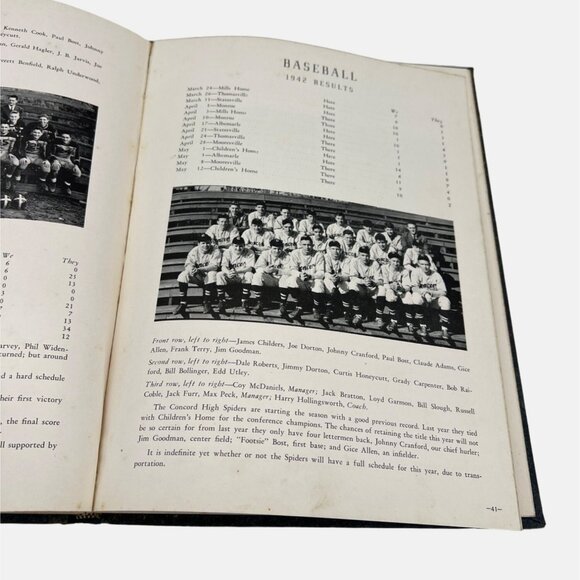 Vintage 1943 The Spider Web Yearbook Concord High School w/ Commencement Program - Picture 8 of 10
